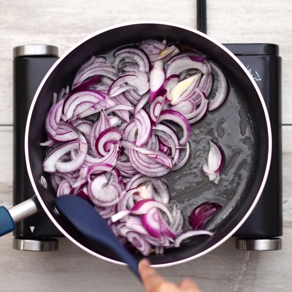 add onion and saute