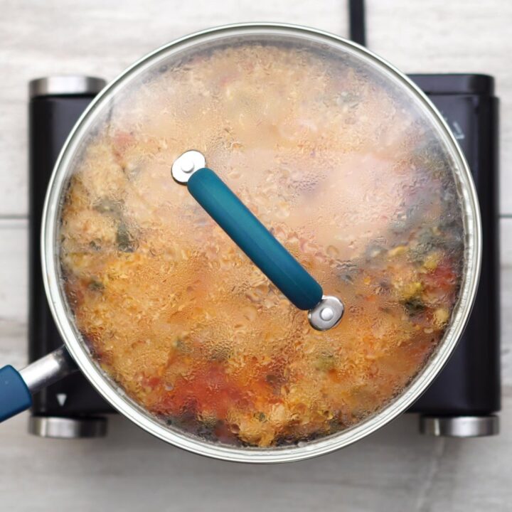 closing pan and cooking