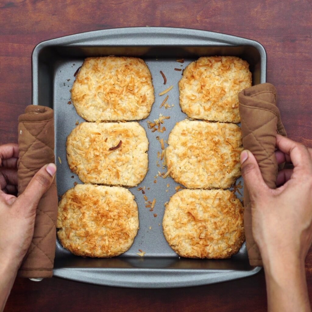 cooked cookies in oven