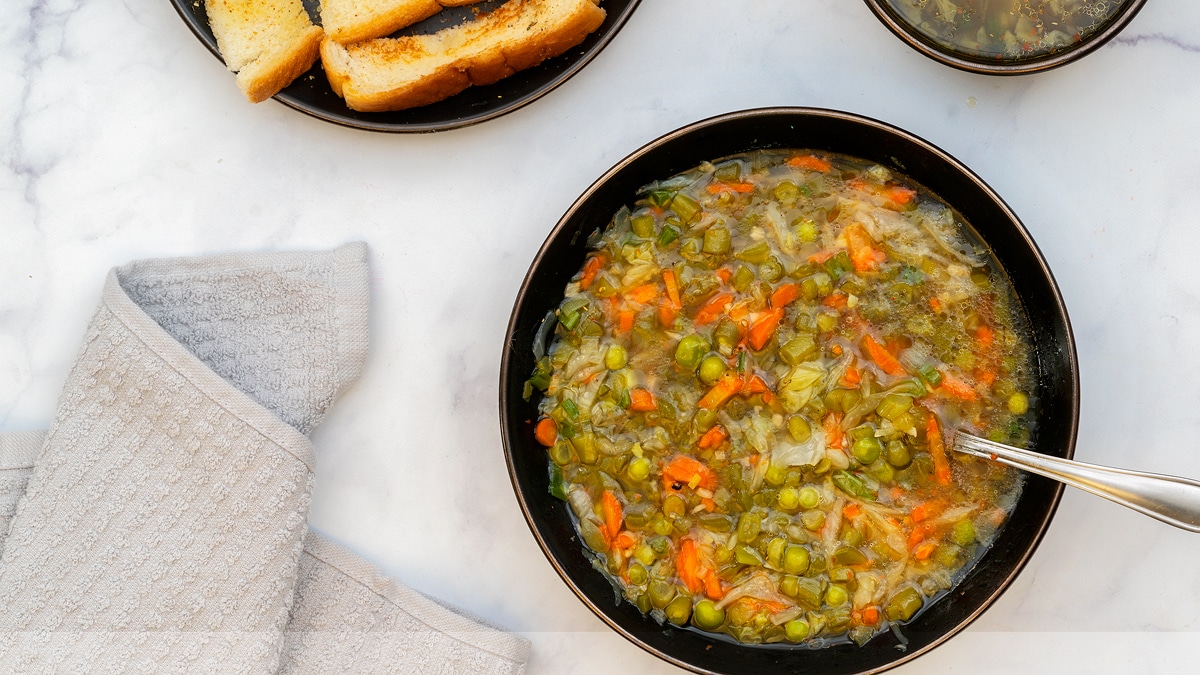 healthy and comforting homemade vegetable soup 