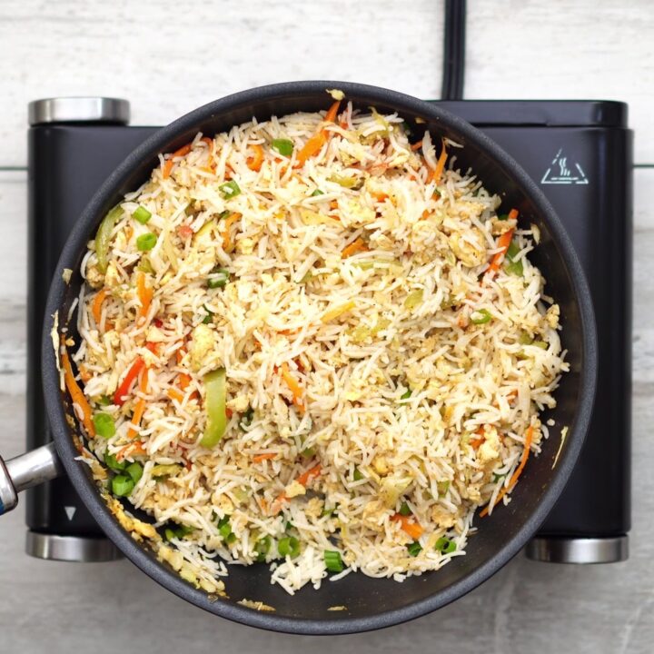 final output of vegetable egg fried rice