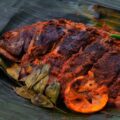 Kerala Meen Pollichathu in banana leaf