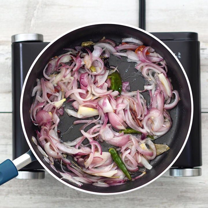Adding onion and sautéing