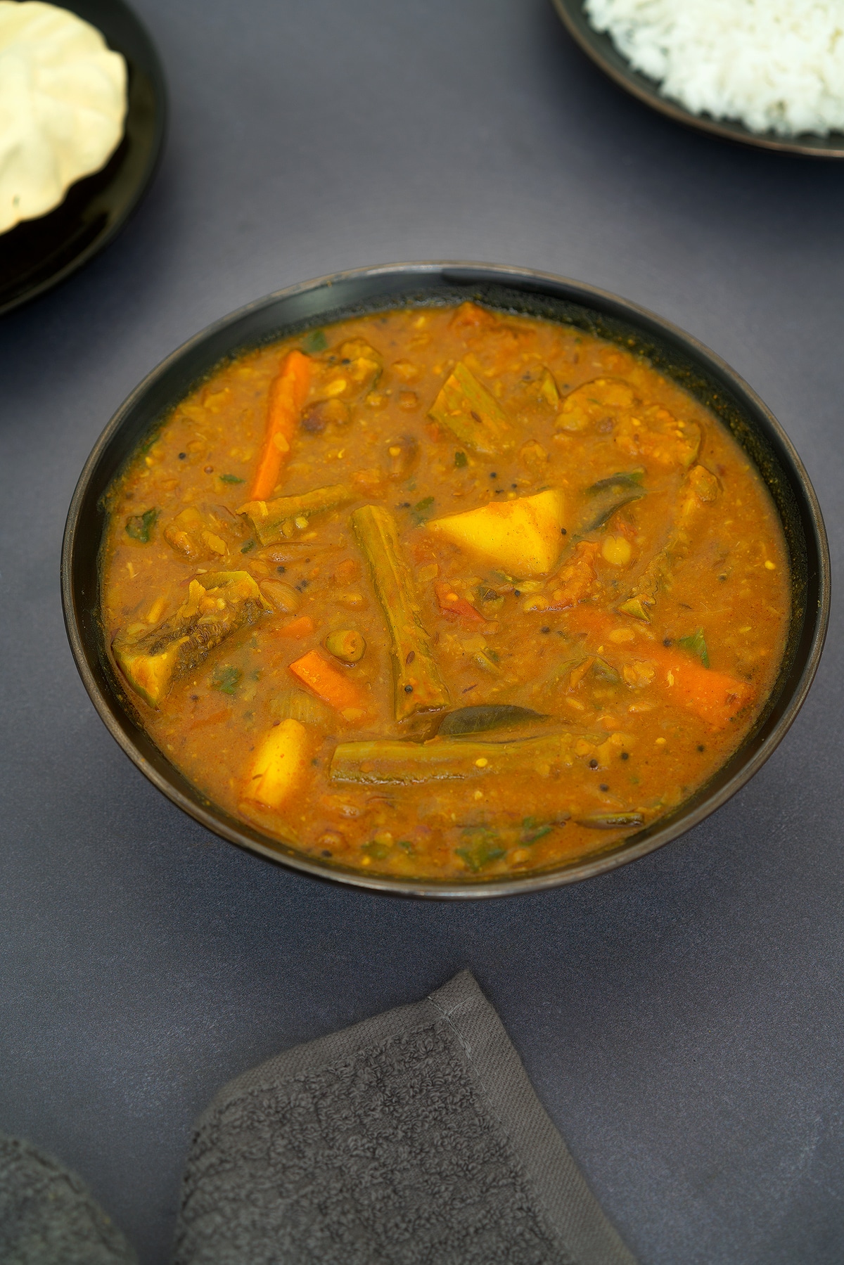 Mixed Vegetable Sambar for idli and dosa