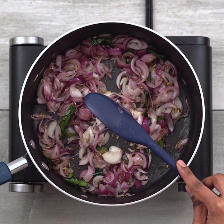 sautéing onions until soft