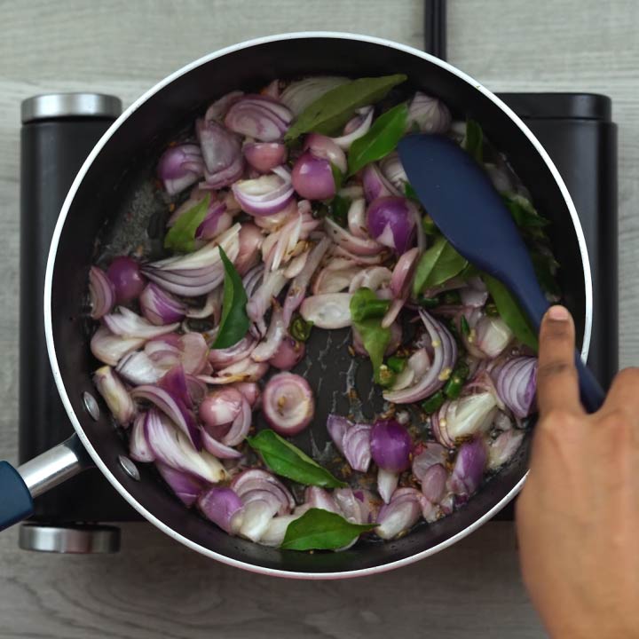 sautéing onion until soft