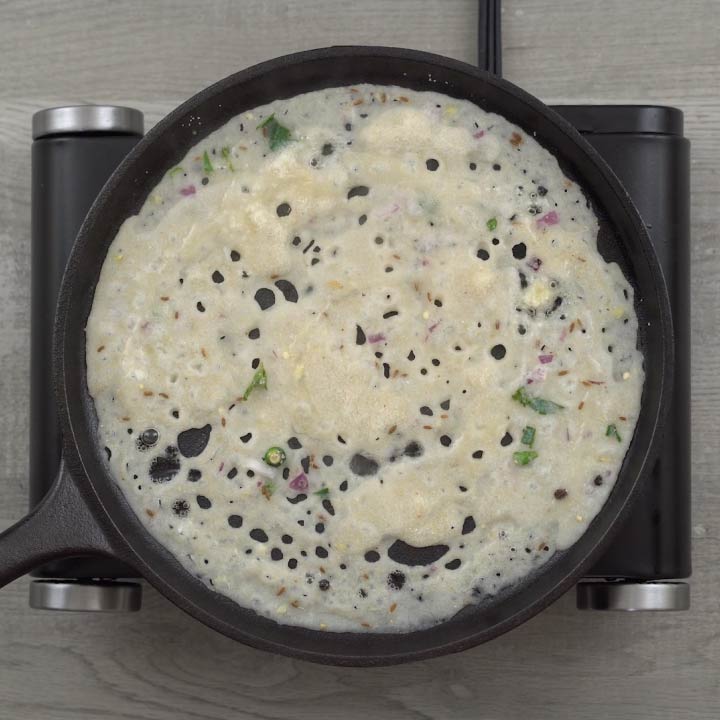 cooking rava dosa in low heat
