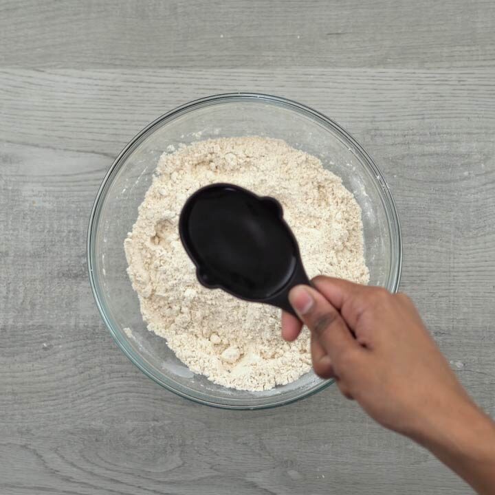Adding water to wheat flour