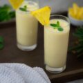 Easy and healthy Pineapple Smoothie in a serving glass.