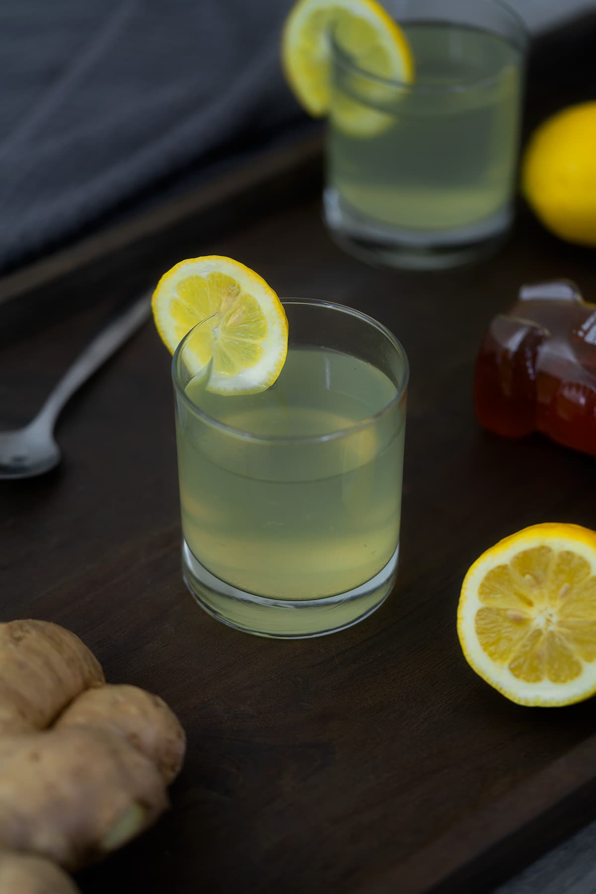 Ginger Root Lemon Tea with Honey.