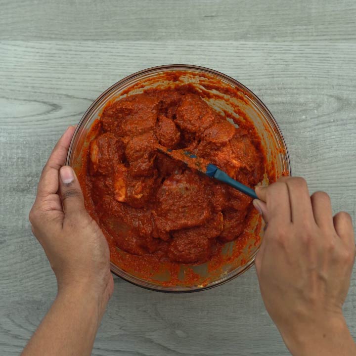 Mixing all the ingredients