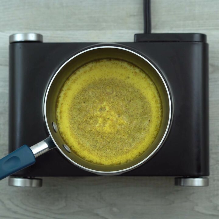 Golden Milk in a saucepan.