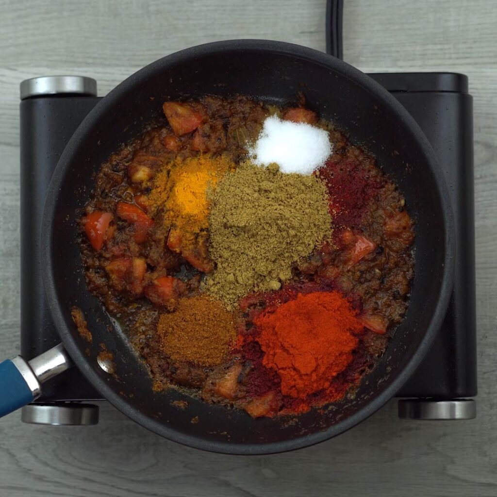 Adding indian spice powders