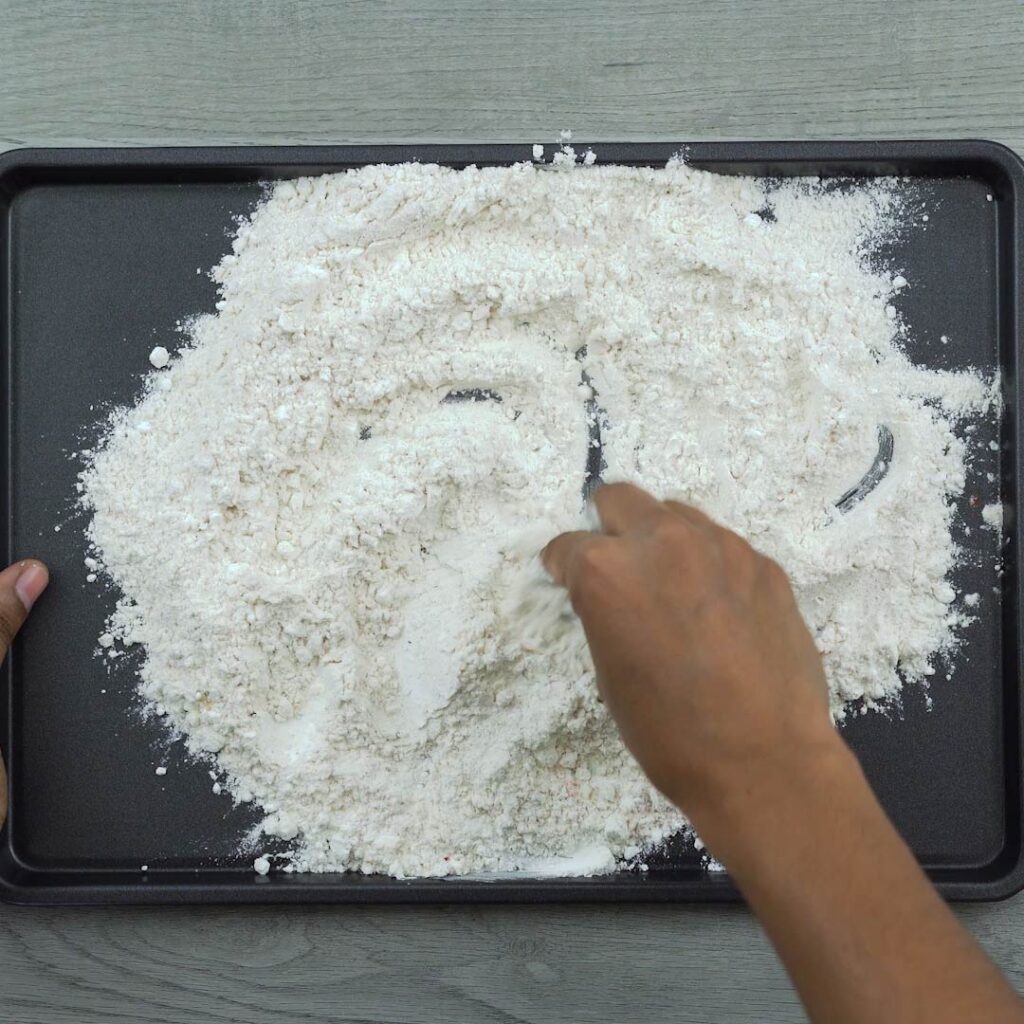 mixing the flour mixture