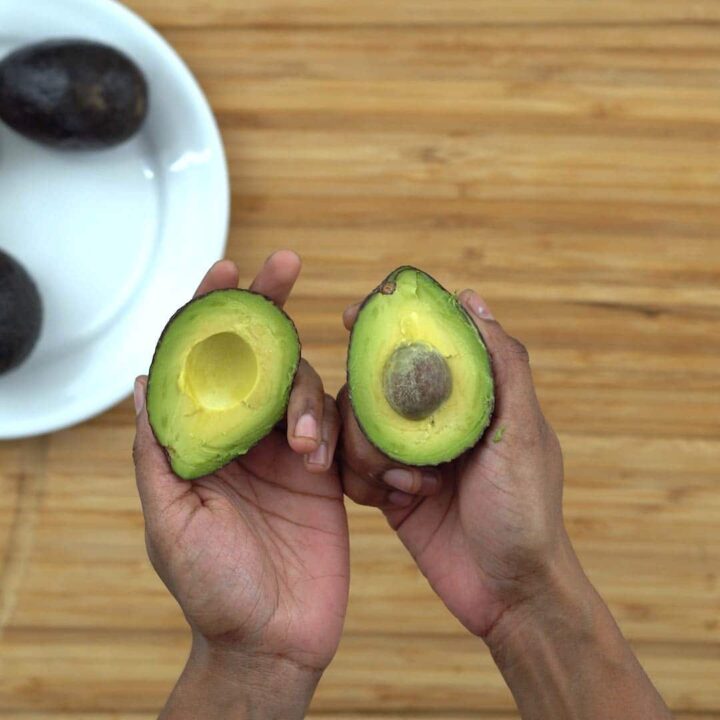 avocado cut into half