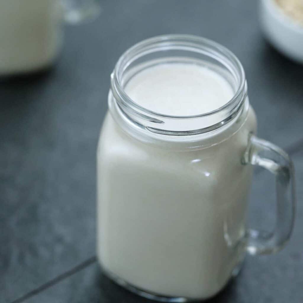 Served Homemade Oat Milk.