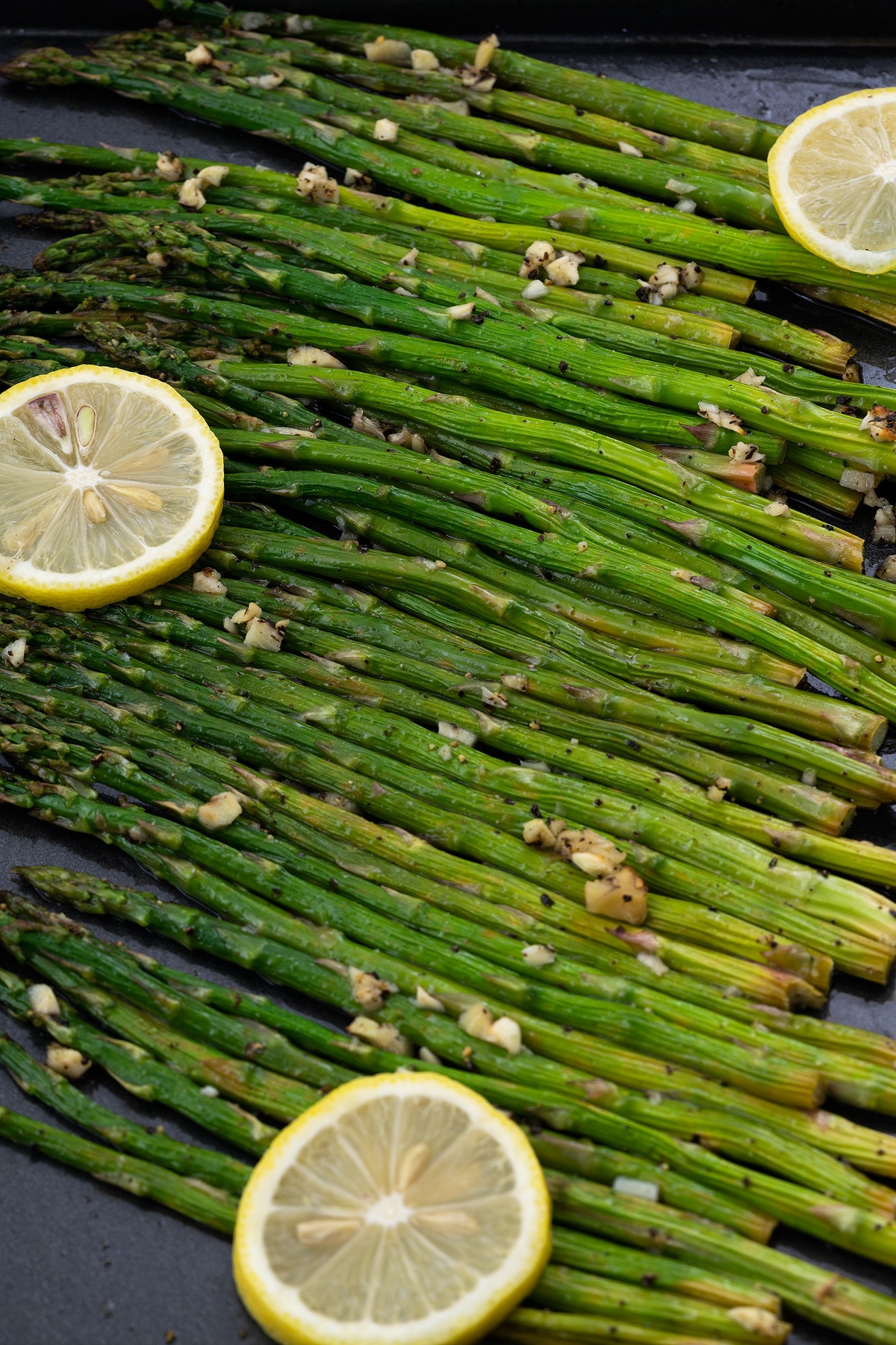 Oven Roasted Asparagus in a tray