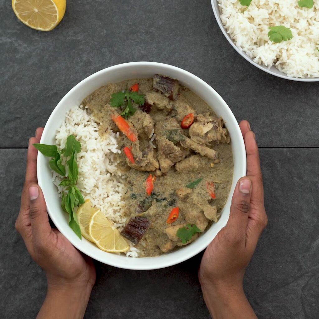 serving Thai Green Curry