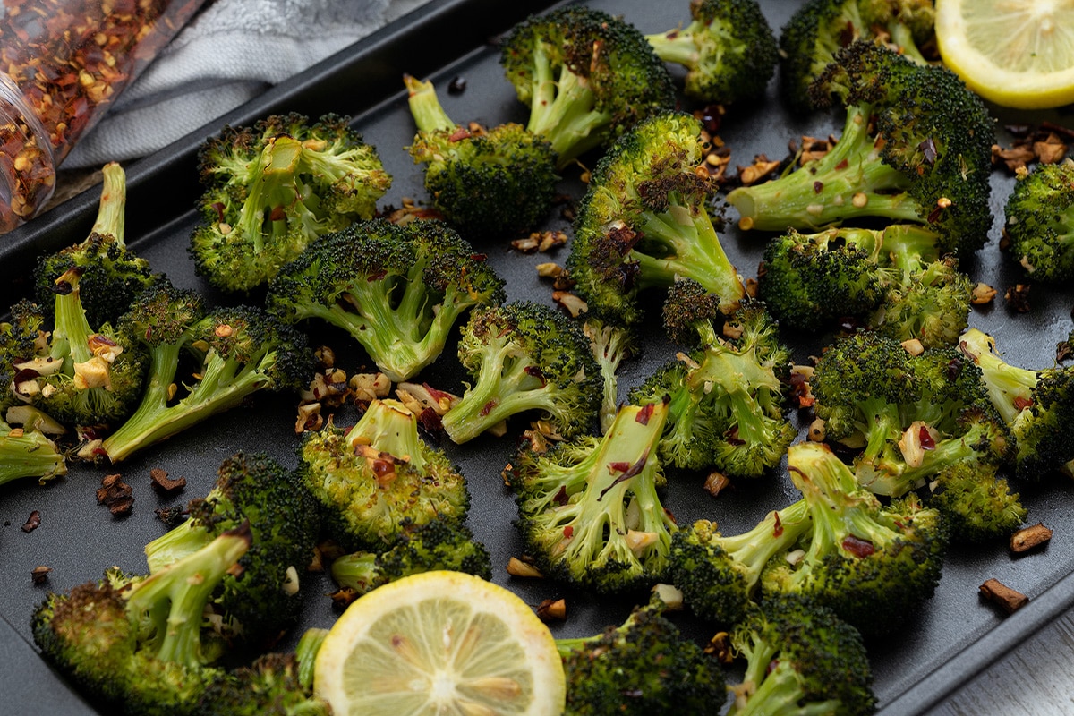 Roasted Broccoli on a tray