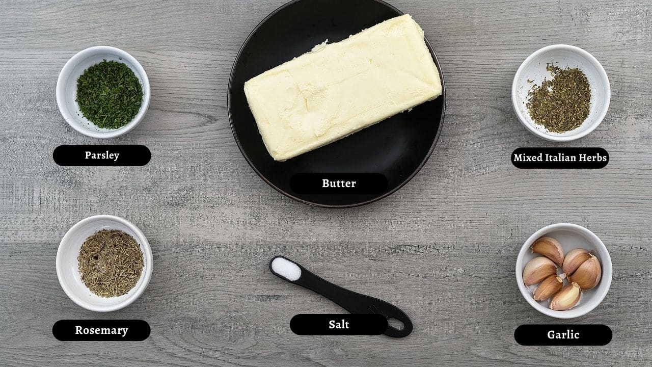 Garlic Butter Ingredients on a table