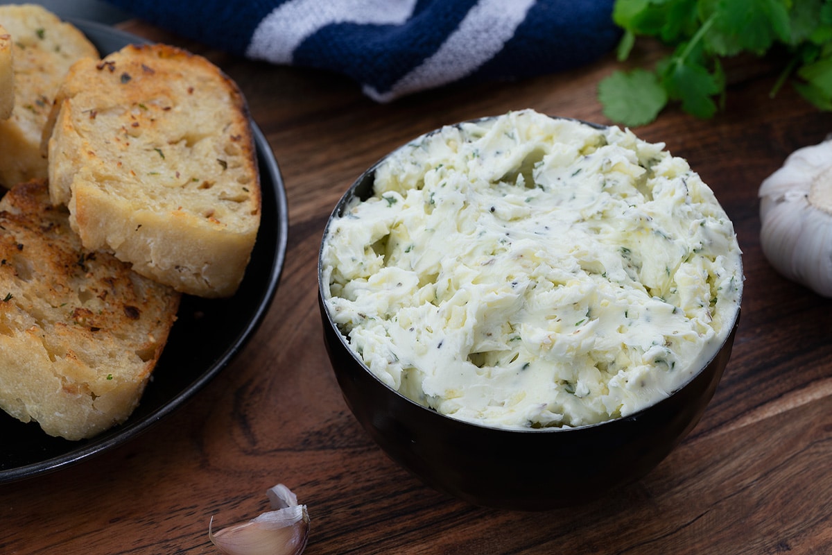 Garlic butter in a cup