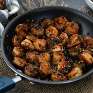 Garlic Butter Shrimp in a pan