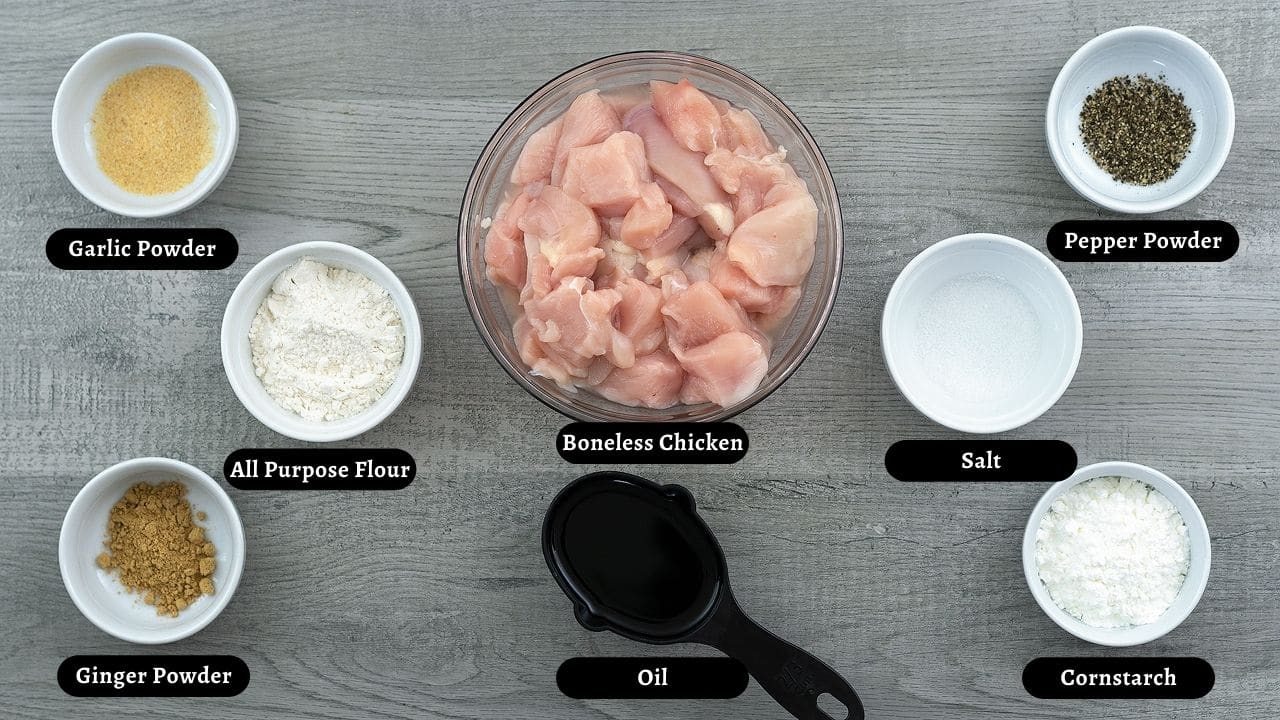 General Tso's Chicken Ingredients on a table