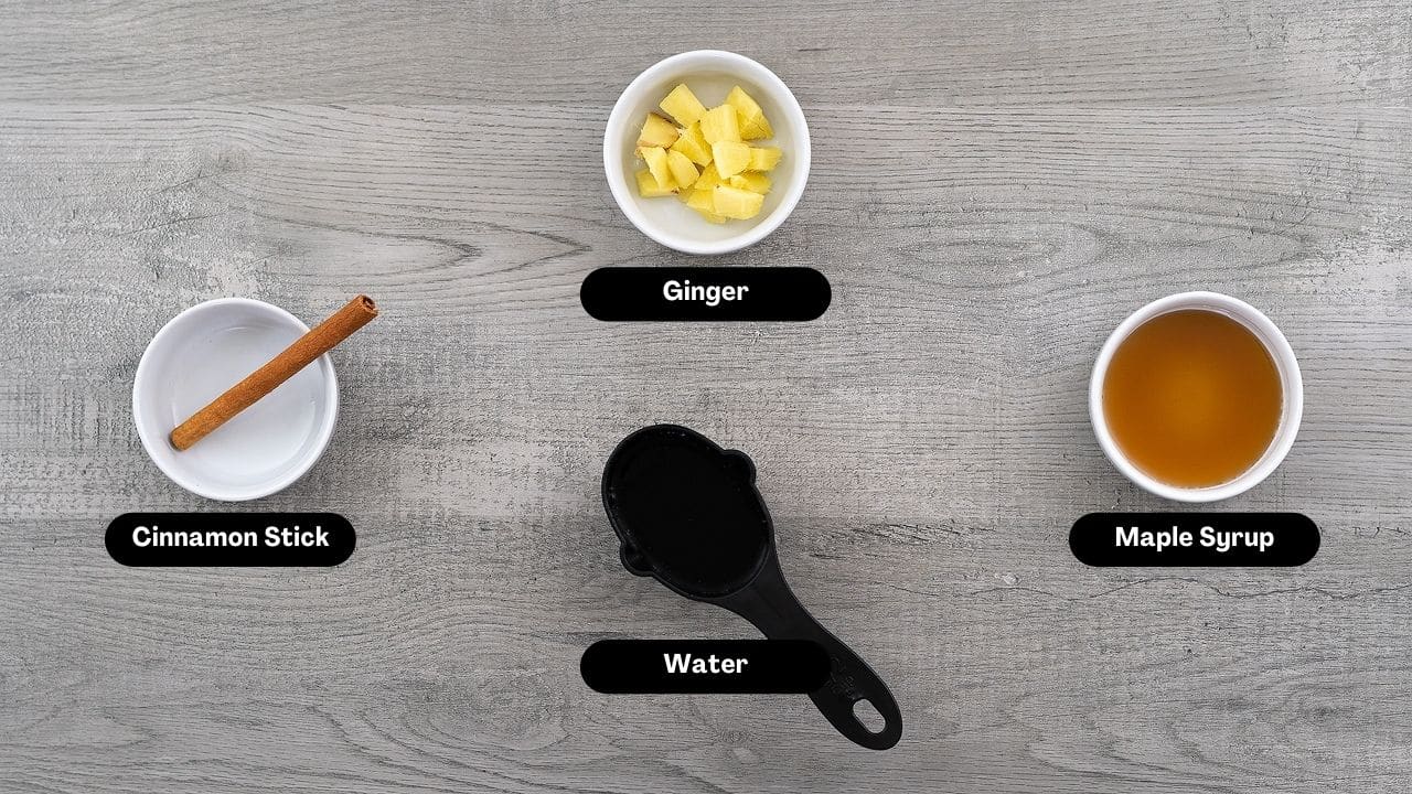 Ginger tea ingredients on the table.