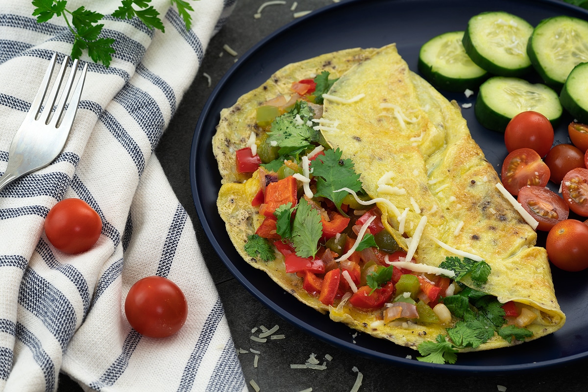 Omelette in a plate