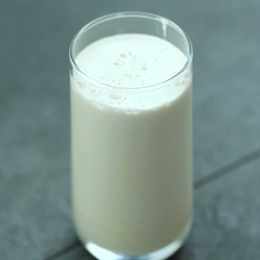 Iced Coffee Protein Shake is served in a glass.