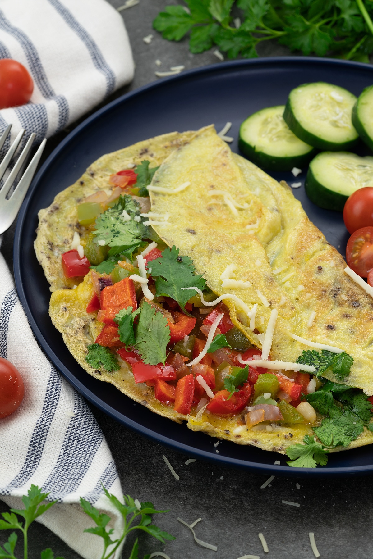 Omelette in a plate