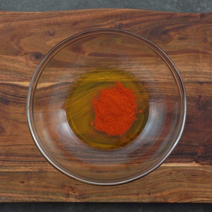 paprika and mustard oil in a bowl