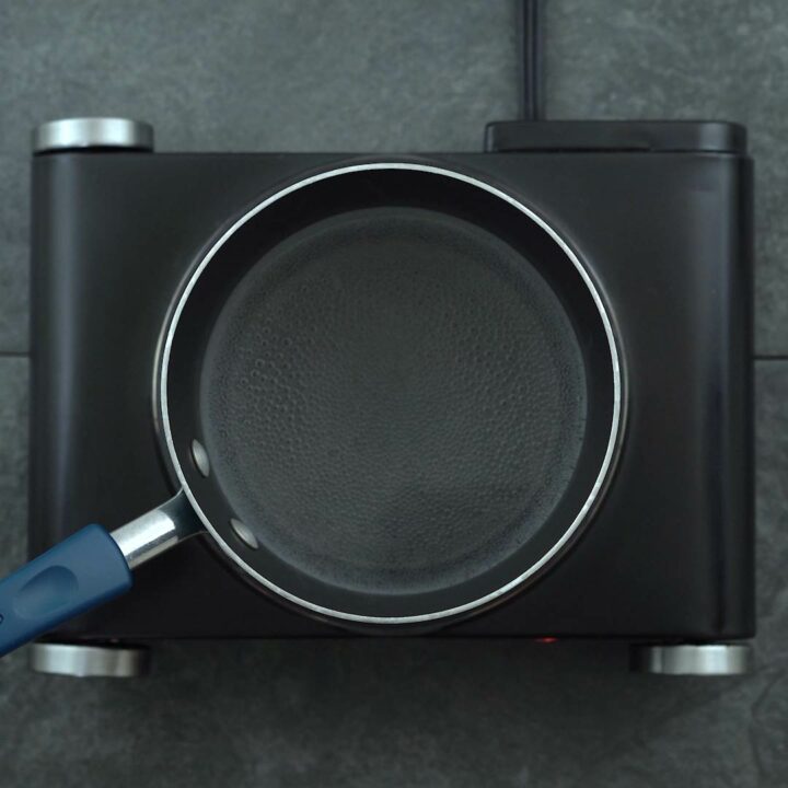 Water boiling in saucepan.