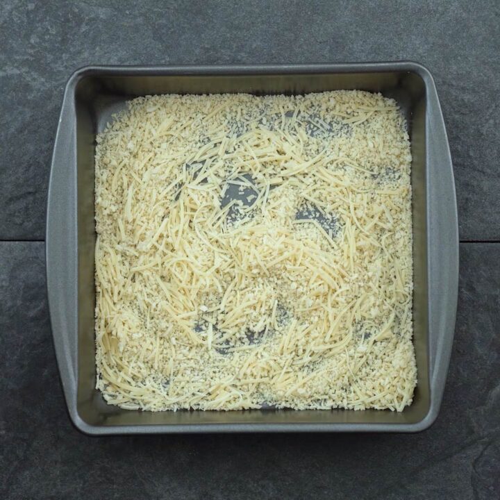 panko bread crumb with parmesan cheese in a tray