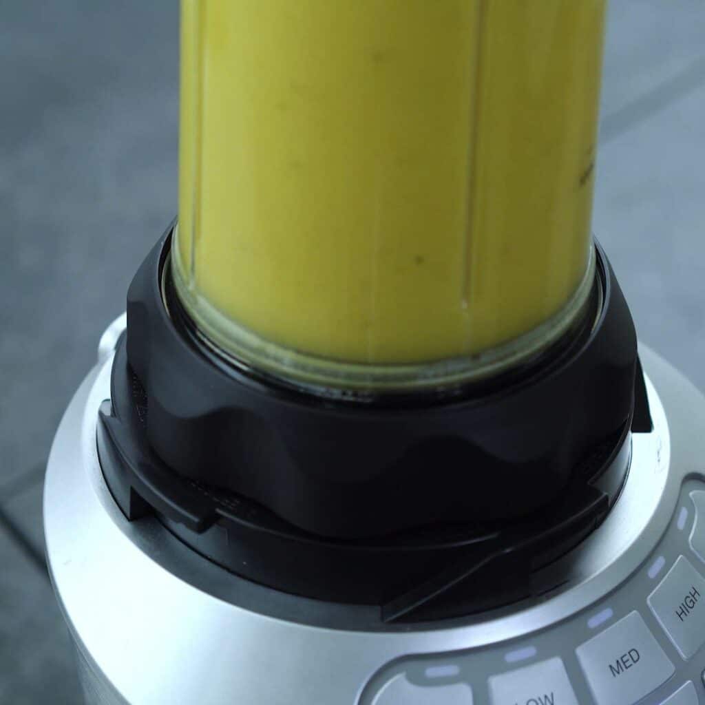 Blending the Ginger shot ingredients in blender.