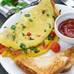 Western Omelet in a serving plate