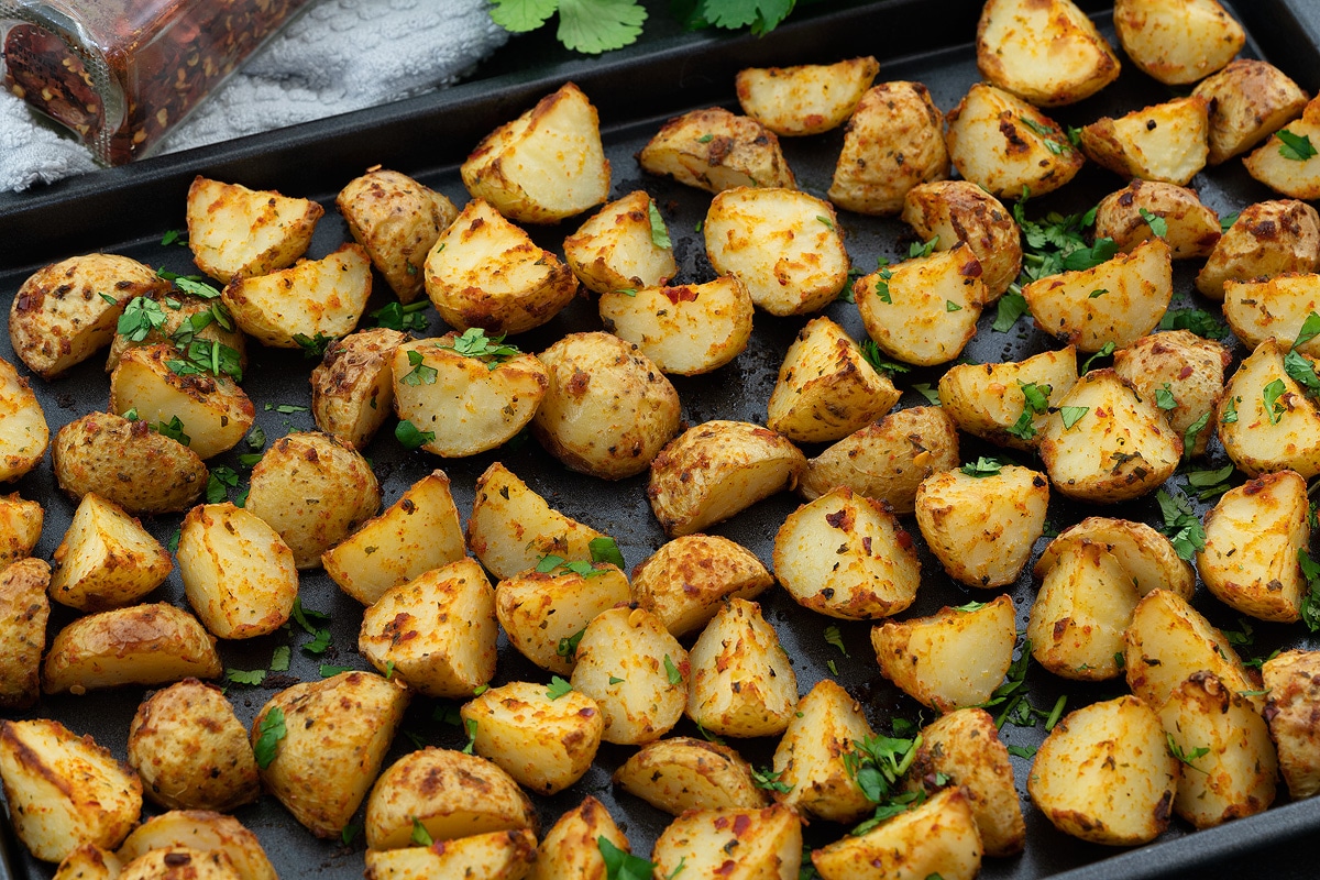 Roasted Potatoes in a baking tray