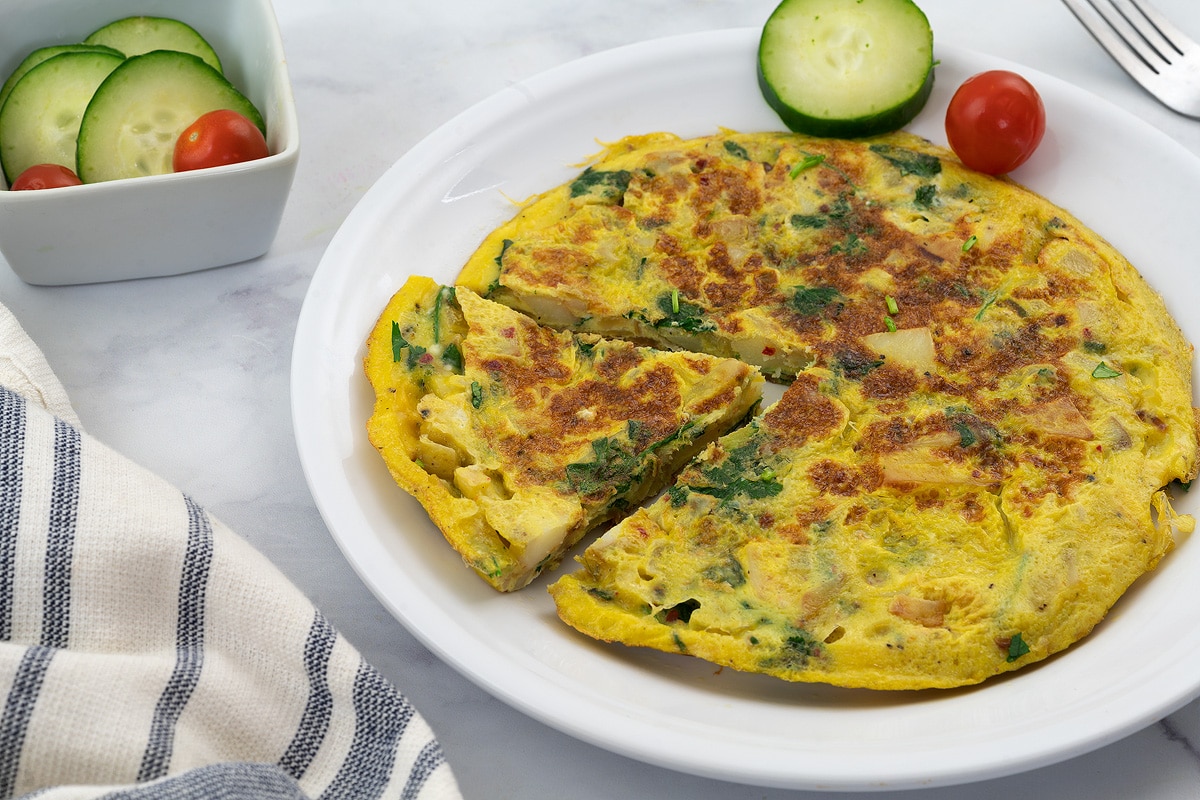 Spanish Omelette served in a plate