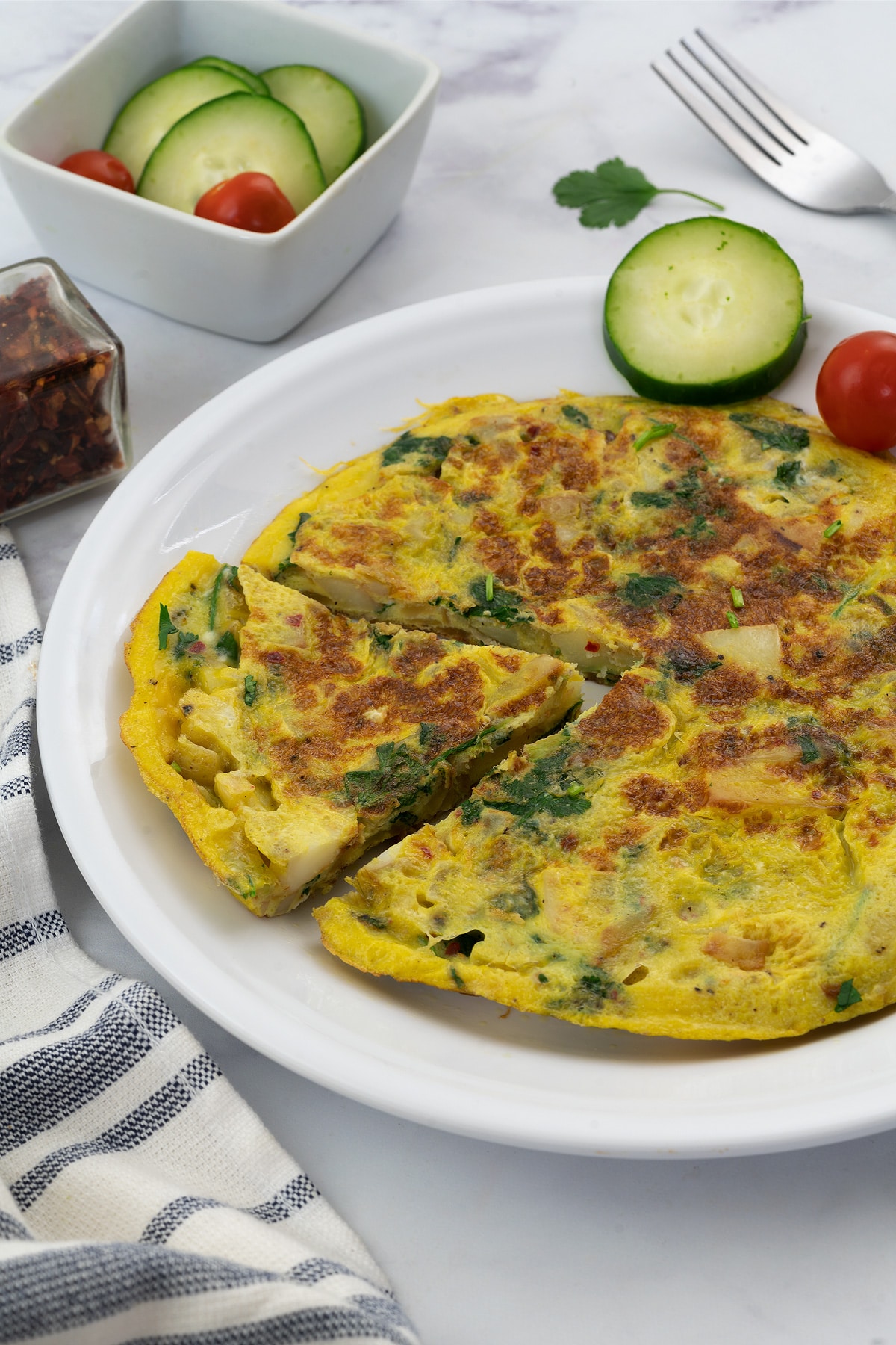 Spanish Omelette served in a plate