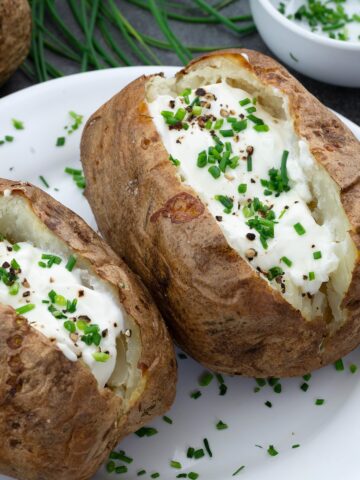 Baked Potatoes served on a plate