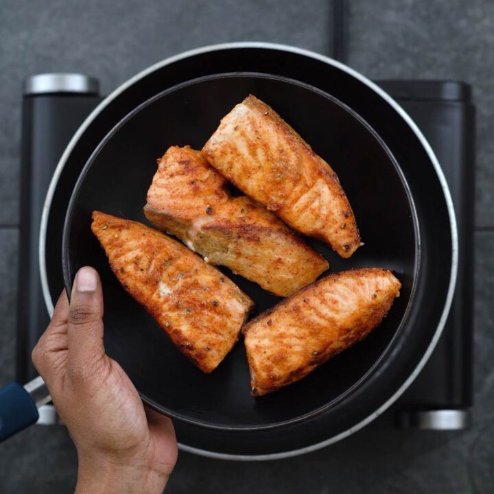 Fried Salmon on a plate