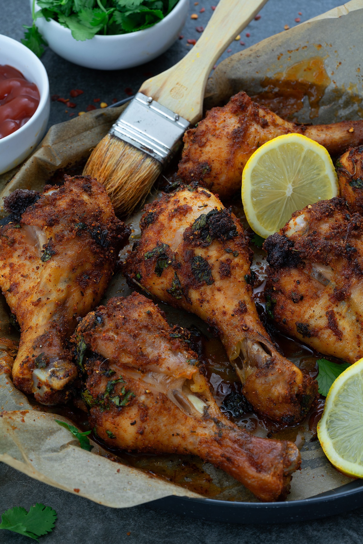 Crispy Oven Baked Chicken Drumsticks in a plate