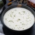 Creamy Bechamel or White Sauce in a bowl on a table
