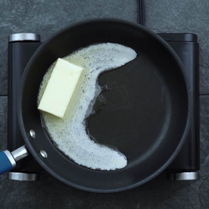 Butter is melting in a pan