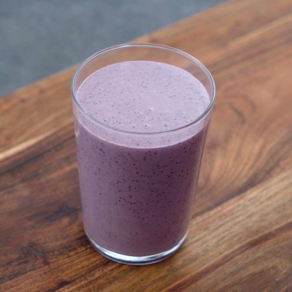 Blueberry Smoothie in a serving glass.