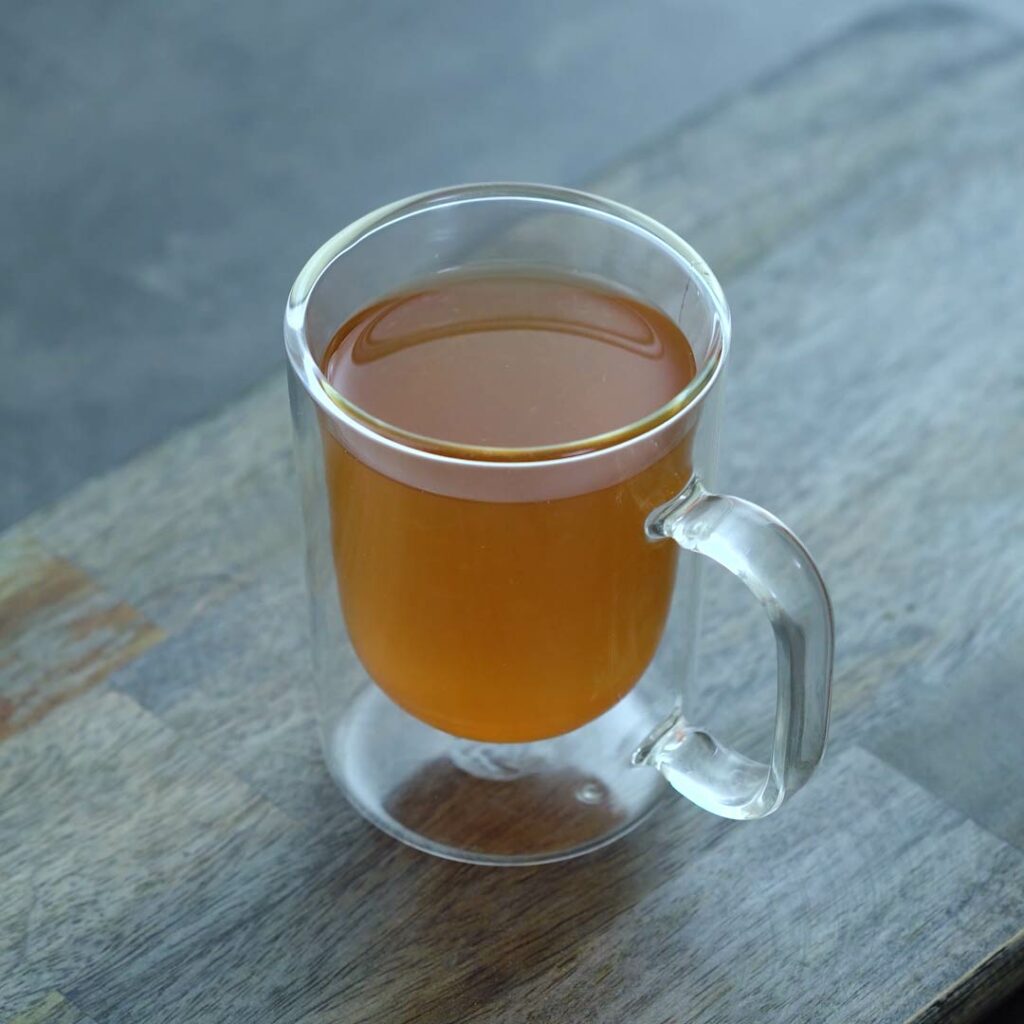 Mint Tea served in a teacup.