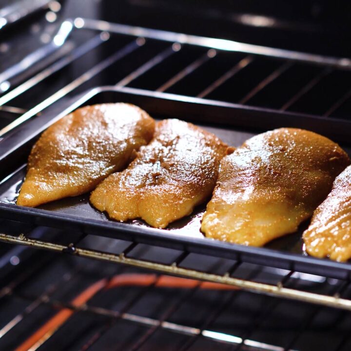 Chicken Breasts placed inside the oven