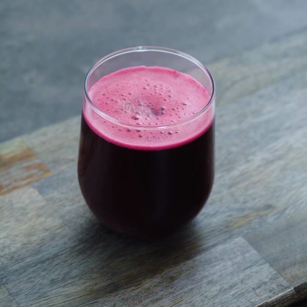 Beetroot Juice served in a glass.