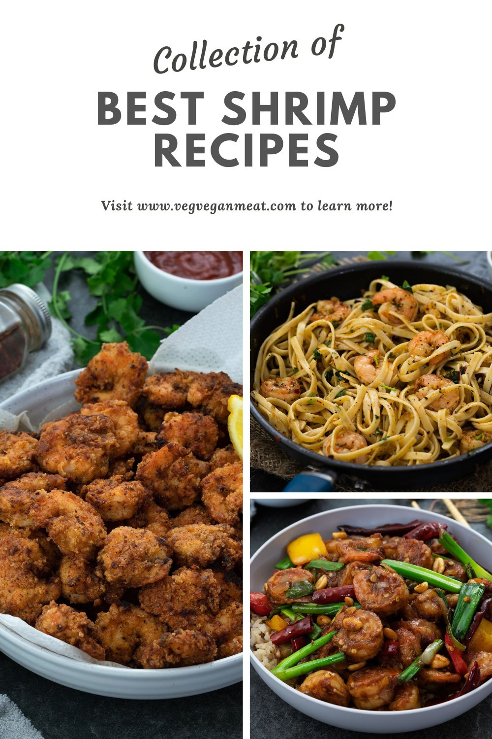 Collage of Shrimp Dishes in bowls