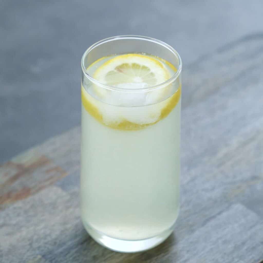 Lemon Juice served in a glass.